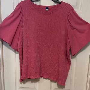 Cato Pink Bell Sleeve Blouse with Relaxed Boxy Fit
